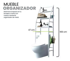 Estanteria Organizador Baño Sobre Inodoro 3 Niveles Blanco Blanco