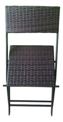 Combo 2 Sillas Rattan Plegables 1 Mesa 60cm Vidrio Caño Ct Marrón Ratán