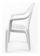 2 Sillas Plasticas Apilables Interiores Exteriores Tm H:100k Blanco Lisa