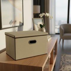 Caja Organizadora Plegable Con Tapa Plegable 45x30 Tio Musa Marrón