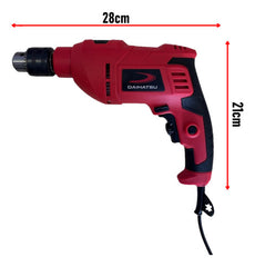 Taladro Percutor Eléctrico 500w 13mm Con Maletín Y Juego De Mechas Daihatsu Ti500k Control De Velocidad Variable Y Funciones De Reversa Y Percutor