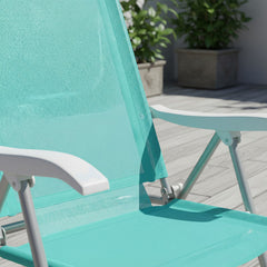 Reposera De 6 Posiciones Bel Sunny Aluminio Pvc Verde Agua Verde