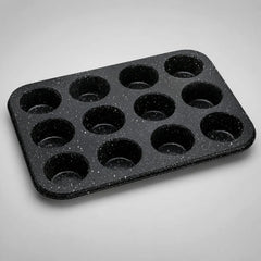 Molde De Acero Antiadherente Para 12 Muffins Carol 20028fne Negro