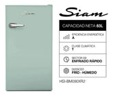 Heladera Siam Retro Bajo Mesada Verde 90l Hsi-bm090cxr2 Cycle Defrost