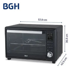Horno Eléctrico Bgh 46 Litros Digital Negro Bhe46dn25i