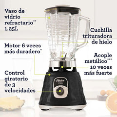 Oster Classic Blst4655 1.25 L - Negro - - Vidrio