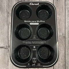 Molde Para Muffin Carol Antiadherente 6 Cavidades Color Negro