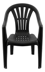2 Sillas Plasticas Apilables H:100k Interiores Exteriores Tm Negro Lisa