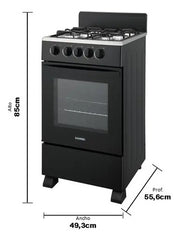 Cocina A Gas Sansei Essential 50 Cm Negra Multigas Negro