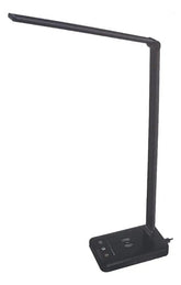 Lámpara Escritorio Led 69 Cm Usb Carga Inalámbrica Negro Tm 52 Led 5 Colores Blanco