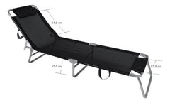 Reposera Cama Plegable Reclinado Aluminio Botafogo Negra Cts Negro