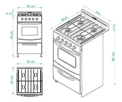 Cocina Candor Escoríal S2 Gas Licuado 50cm V Seguridad Blanco