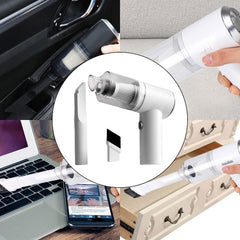 Mini Aspiradora Mano Portátil Blanca Inalámbrica Usb Recarga Blanco