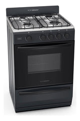 Cocina Multigas Ormay Inox Negra 4 Hornallas 91l Clase A Negro