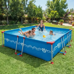 Pileta De Lona Estructural Sol De Verano S300 4600 Litros 3x2.2 M Rectangular Azul Olas