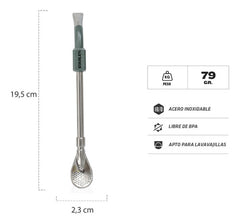 Bombilla Para Mate Stanley Original Spoon Verde Sin Bpa Cts Verde Oscuro