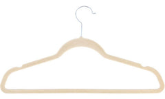 Perchas Slim Terciopelo Antideslizante Delgadas X 5 Natural Natural
