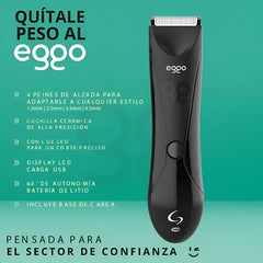 Corta Barba Ga.ma Gt Eggo Display Led Carga Usb - Negro