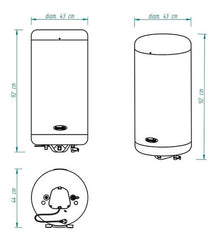 Termotanque Eléctrico De Colagar Escorial De 90lts 1500w Blanco