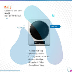 Secarropas Por Calor Kanjihome Kjh-drymchwt 4 Kgs Blanco Blanco