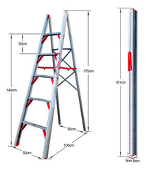 Escalera De Aluminio Articulada Portatil One-box Ob-eto180 Gris