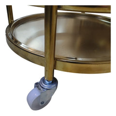 Mesa Carro Bar De Metal 2 Niveles Con Ruedas Tm Dorado Cs Dorado Oscuro