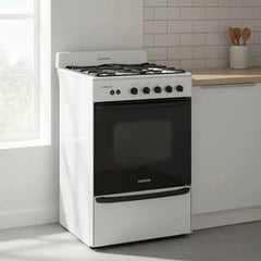 Cocina A Gas Longvie 13331bf 56cm Blanca Cajón Parrilla Color Blanco