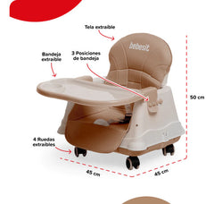 Silla De Comer Booster Bebesit 6250-a Marron Hasta 15kg Cs Silla De Comer Booster Marrón
