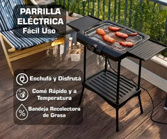 Parrilla Electrica Kanji Zonda De 2000w Desmontable Inox Negro