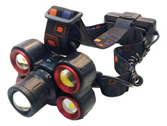 Linterna Minero Vincha De Cabeza Led Usb Bateria De 5 Luces Blanco Negro