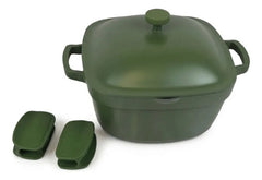 Set Carol Cacerola Antiadherente 20cm Y 12 Utensillos Negro Verde Musgo