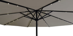 Sombrilla Central Playa Jardin 2,7m Base Manivela Luz Led C Beige Lisa
