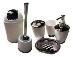 Set Kit Accesorios Baño Juego 6 Piezas Tm Bj3919 Blanco