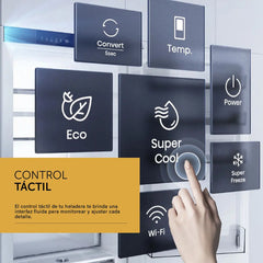 Heladera Vondom Combi250bi Panelable Wifi Inverter No Frost Blanco