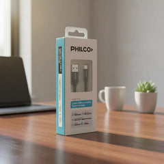 Cable De Datos Philco Conexion Usb-a A Usb-c Quick Charge Negro