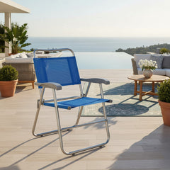 Reposera Plegable Descansar 10006 Azul Aluminio 1 Posición