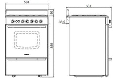 Cocina A Gas Longvie 21601xt Inox Grill Eléctrico De 60cm Acero Inoxidable