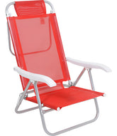 Reposera De 6 Posiciones Bel Sunny Aluminio Pvc Rojo Rojo