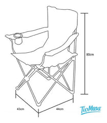 Sillon Director Plegable Reforzado De Acero Con Porta Vasos Verde