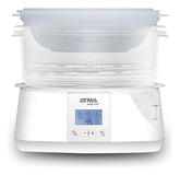 Vaporera Digital Atma Va8121 900w Timer 3 Bandejas Alarma Color Blanco