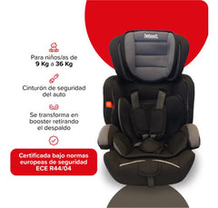 Butaca Para Bebes Booster Bebesit 9021 G: 1-2-3 Hasta 36kg Negro