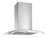 Campana Extractor Isla Spar Arketto Inox Vidrio De 90cm Cts Plateado