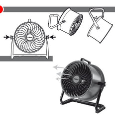 Ventilador Turbo Liliana Vthd16n 3 Aspas Piso Pared Techo 40.64 Cm 50hz/60hz Negro Negro Metal 3