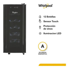 Cava De Vinos Whirlpool Wzc12a Capacidad 12 Botellas Negro