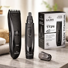 Cortadora De Cabello Clipper + 1 Trimmer Gama Titanium T744 Negro
