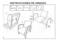 Sillon Sofa Escandinavo 1 Cuerpo Tm Negro Haya Nordico Cts - Negro - Liso