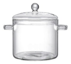 Olla De Vidrio Transparente Con Tapa Coccion 3l Tm 12122 Blanco