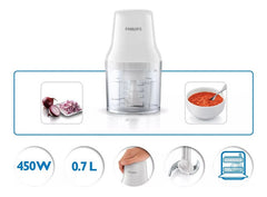 Picadora Philips Hr1393/00 Jarra 0,7lts Cuchilla Acero 450w Blanco