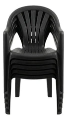 Silla Plastica Apilable Interiores Exteriores Tm Eco H:100kg Negro Lisa
