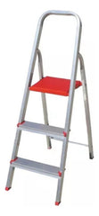 Escalera Aluminio Tijera 3 Escalones Botafogo 120kg Tio Musa Color Rojo Gris/rojo